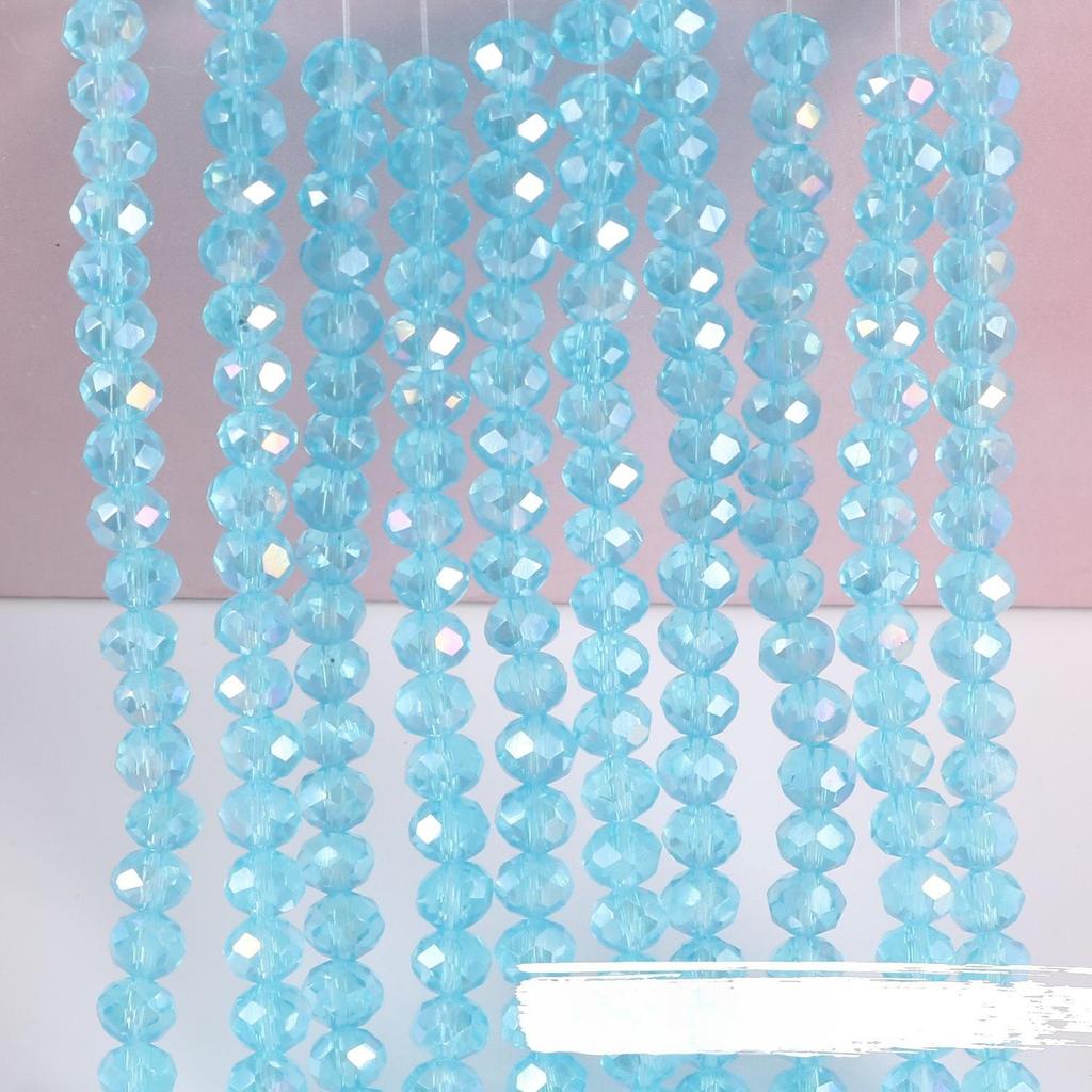 8mm Glas-Schliffperle, flach, Radperle, DIY Schmuckzubehör, Armbandperle, Kristall-Einzelperle