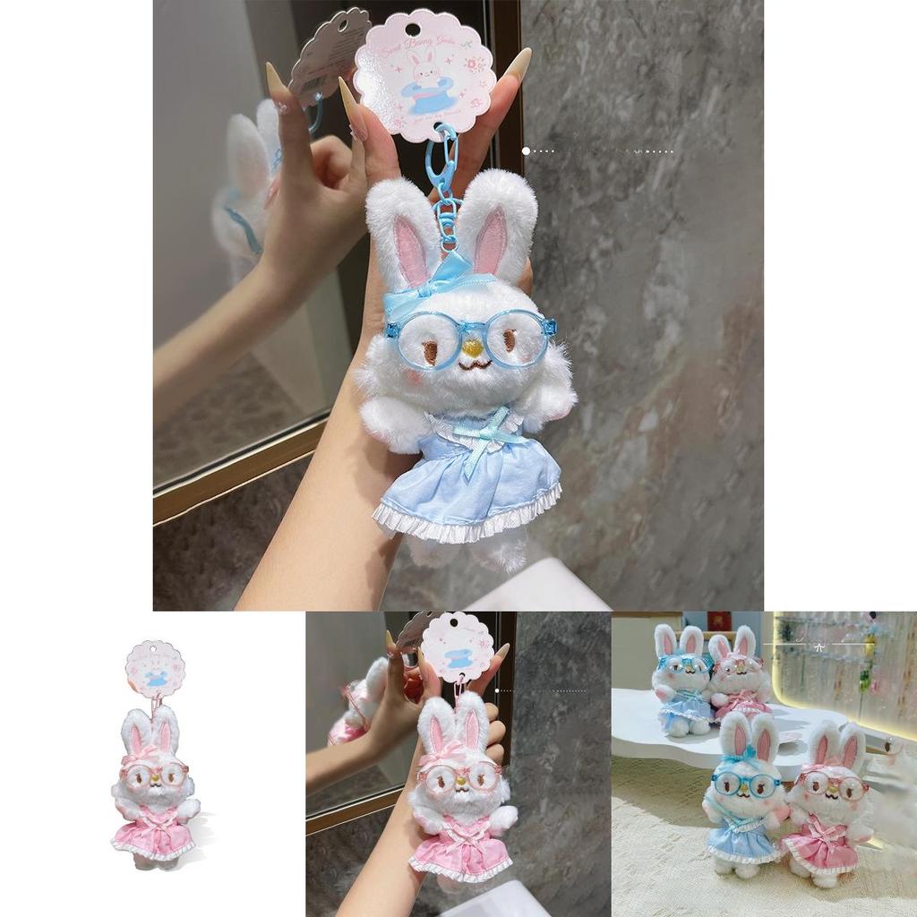 Glasses Rabbit Plush Keychain For Kids And Collectors