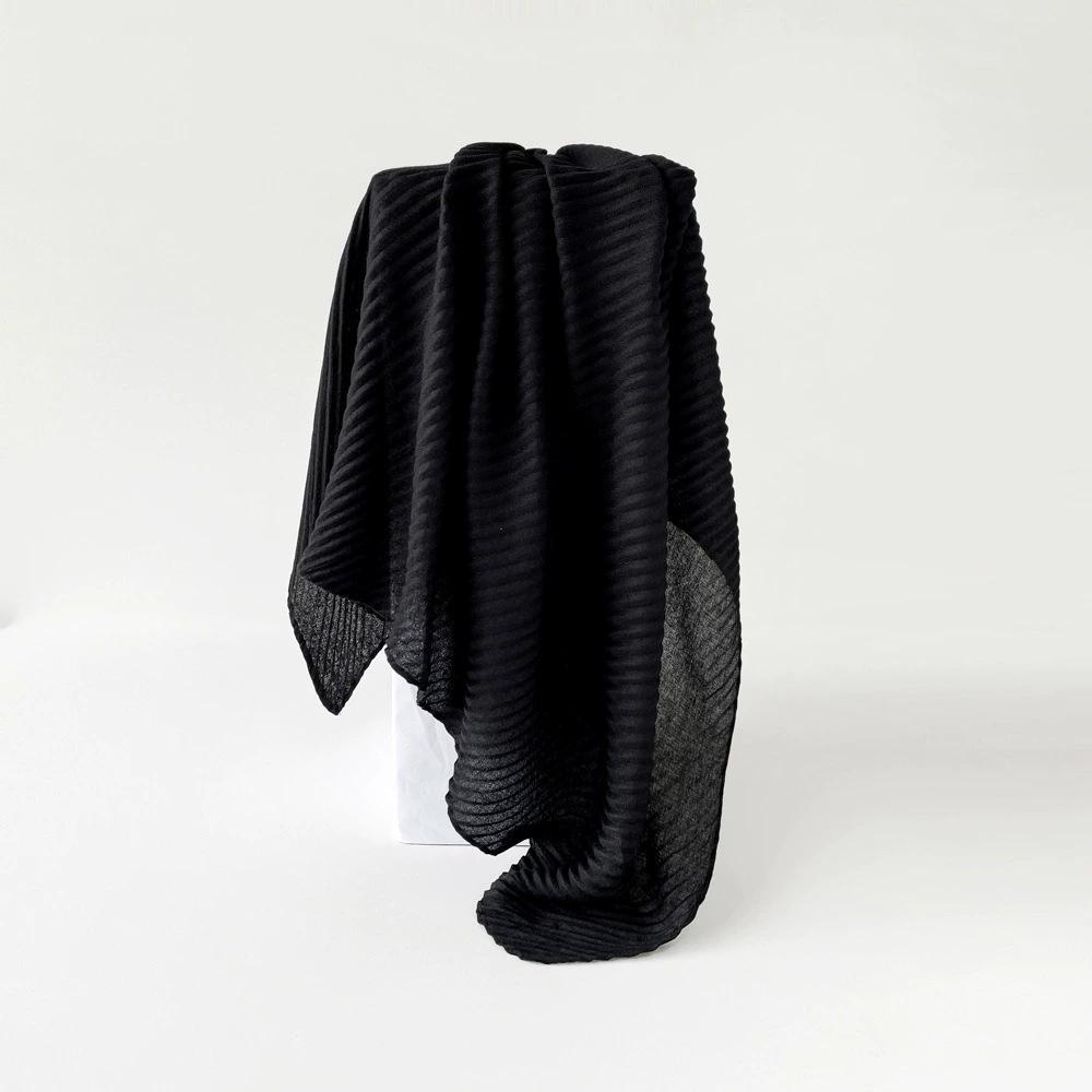 90*90cm Pleated Cotton Linen Square Scarf For Women Muslim Hijab Scarves Shawls Solid Headscarf Wraps Islamic Turban Headband