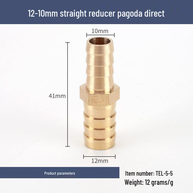 Brass Reducing Pagoda Plug for Hose Fitting - Converts 4mm To 19mm Diameters
