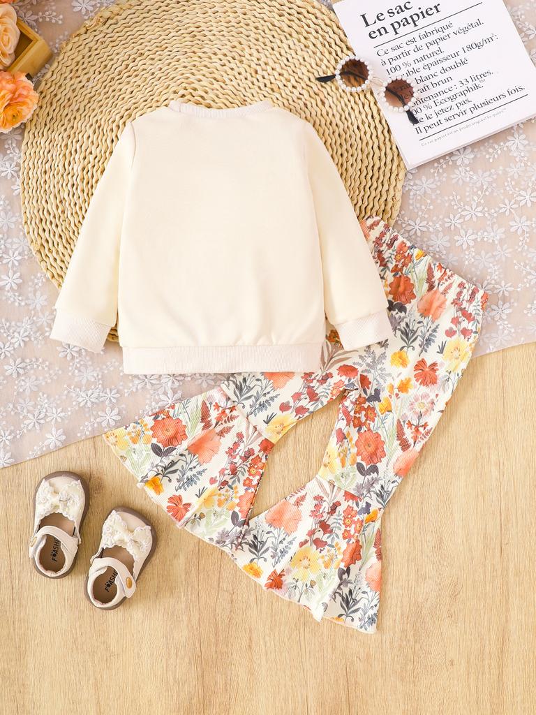 Girls  Outfit  Printed Long Sleeve  Tops And Pants Children' Clothing Sets