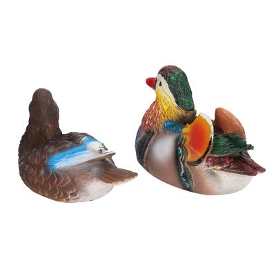 2PCS Floating Mandarin Statue Resin Cute Animal Decor Sculpture Ornament for Outdoor Garden Pond