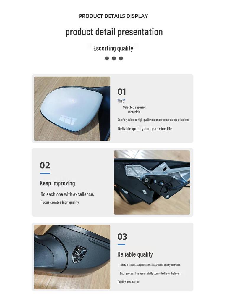 Rearview Mirror with Light for Mercedes-Benz C-Class 206 – Original Size ABS Reflective Exterior Assembly