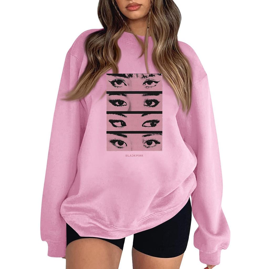 Damen Modisches Und Lässiges Langarm Rundhals Bedrucktes Sweatshirt