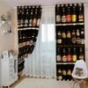 Shade Curtain 3D Fashion Wine Cabinet Curtains For Living Room 2 Elegant Pieces, Shading Window Curtain For Bedroom Decor