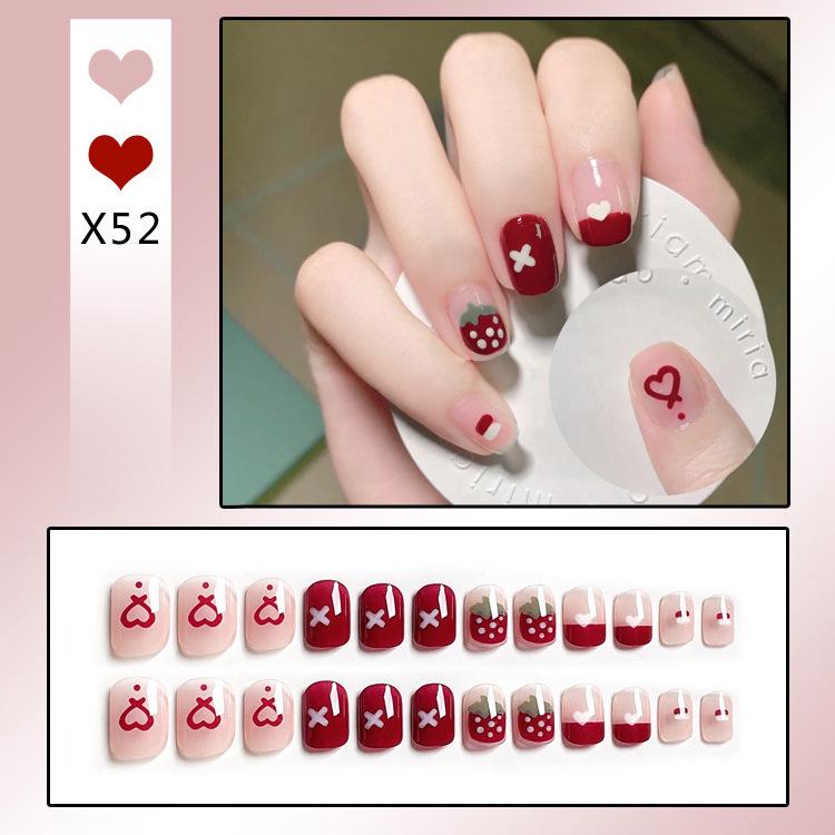 24-Piece French Style Detachable Nail Art Set with Stickers