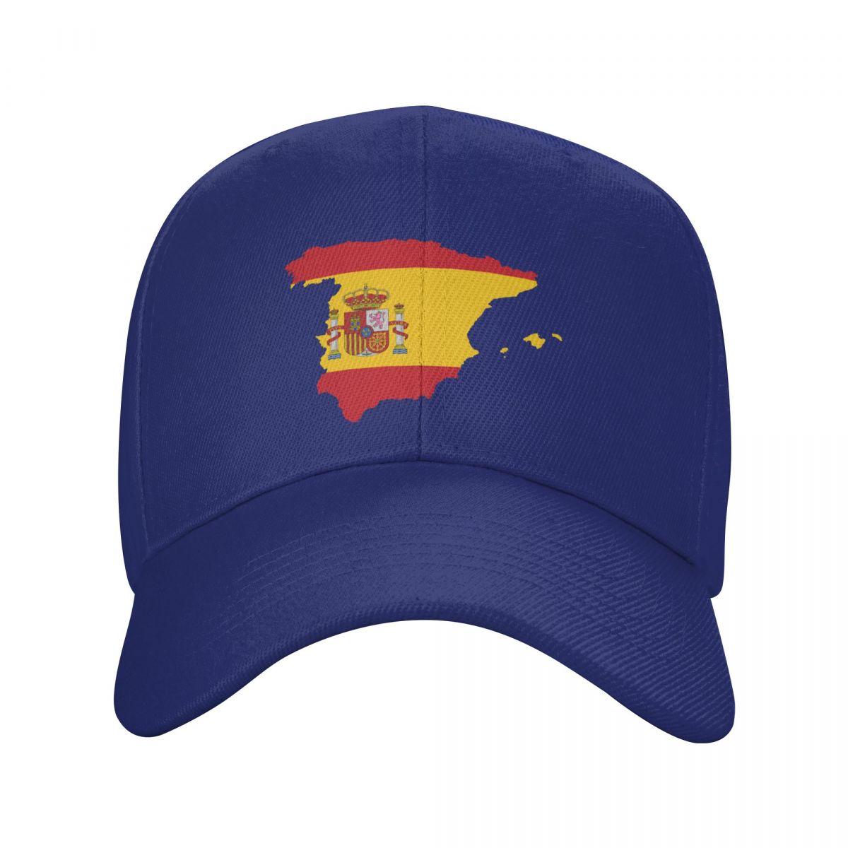 Beerloop Gepersonaliseerde Spaanse vlagkaart honkbalpet voor dames, unisex, verstelbare Spaanse patriottische vaderhoed, outdoor snapback-petten Adjustable Cap