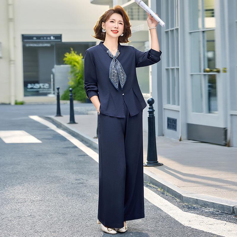 

Chic Mom Spring 2026 Fashion: Trendy Loose Two-piece Set for Middle-aged & Elderly Women 2XL (Recommended for 105-120 jin)