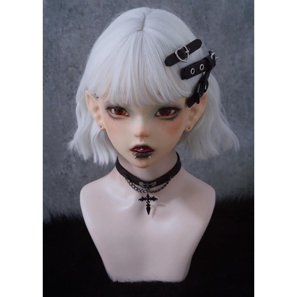 Original handmade leather buckle hairpin Punk subculture Y2K girls black duck bill hairpin
