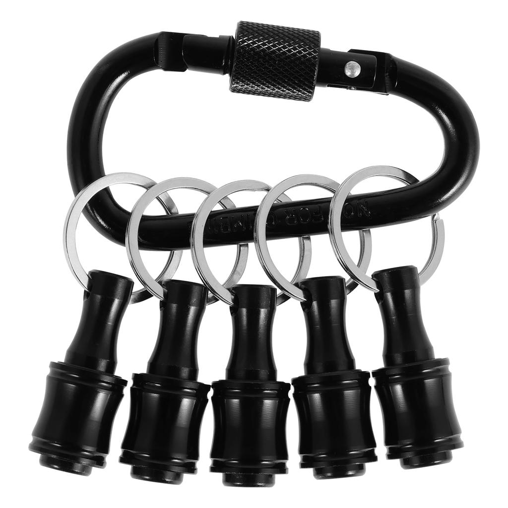 Bit Holder With Carabiner 1/4"Hex Shank Alloy Screwdriver Bits Holder Quick-change Extension Bar Keychain Drill Screw Adapter