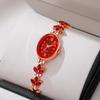 Luxury Rhinestone Women's Wristwatch with Round Dial and Colored Diamond Bracelet.