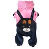 Casual Cartoon Bear Printed Puppy Cat Clothing Thickened Warm Dog Pullover Hoodie Striped Jumpsuit Cat Sweatshirt Small Dogs