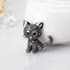 Blucome Cute Little Cat Brooches Pin Up Jewelry for Women Suit Hats Clips Fashionable Chest Flower Retro Cute Kitten Brooch
