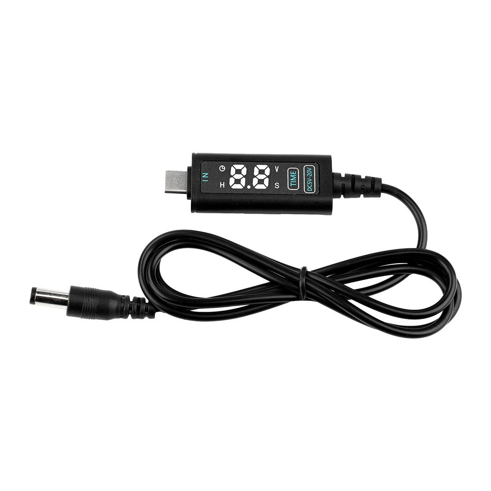 USB Adjustable Boost Converter DC 5-10V to DC 5-20V Step-up Converter Fast Charging Cable for Router Laptop Desk Lamp