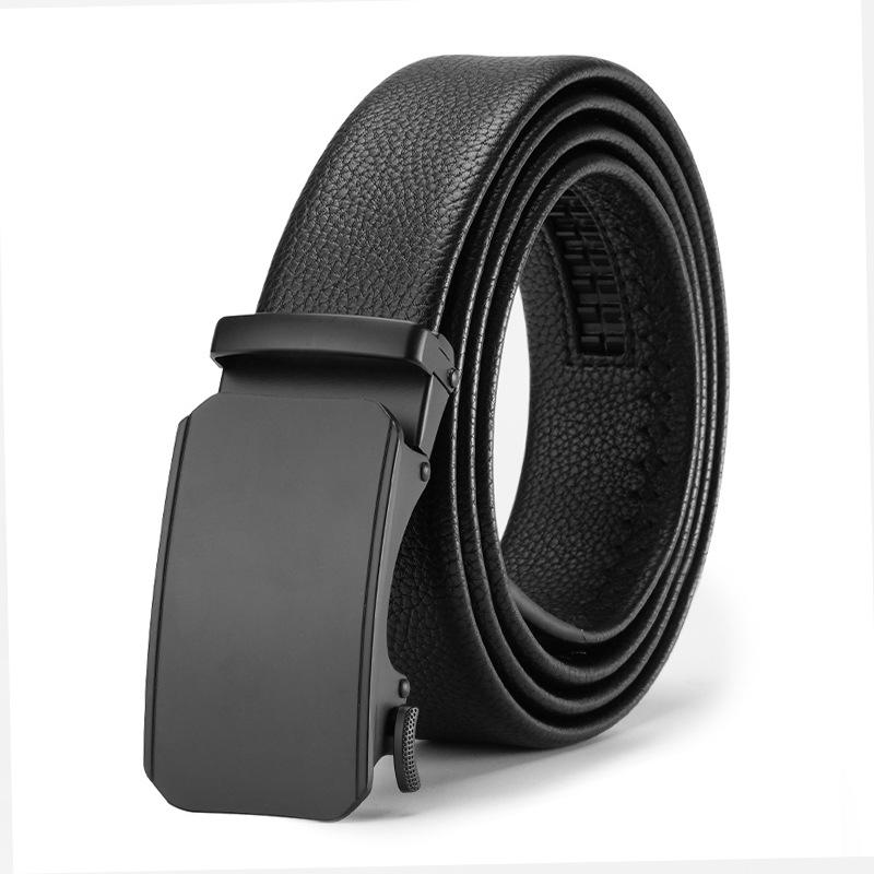 Men's Belt Genuine Leather Belt Young Man's Automatic Buckle Leather Belt Business Casual Belt Men