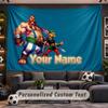Wall Hanging Tapestry Custom NameAsterix & Obelix Pattern Personalized Printed Fabric Wall Decor