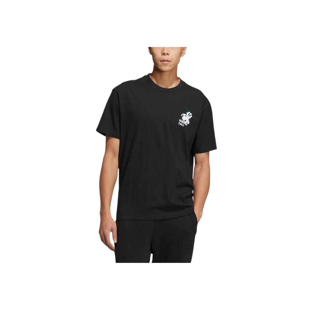 Adidas Neo Cartoon Character Print Logo T-Shirt Men Tops Black HD4623