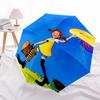 1pc Pippi Longstocking Automatic Folding Umbrella - Compact 8-Rib Design, Durable Plastic & Iron, Daily Use Z1230056
