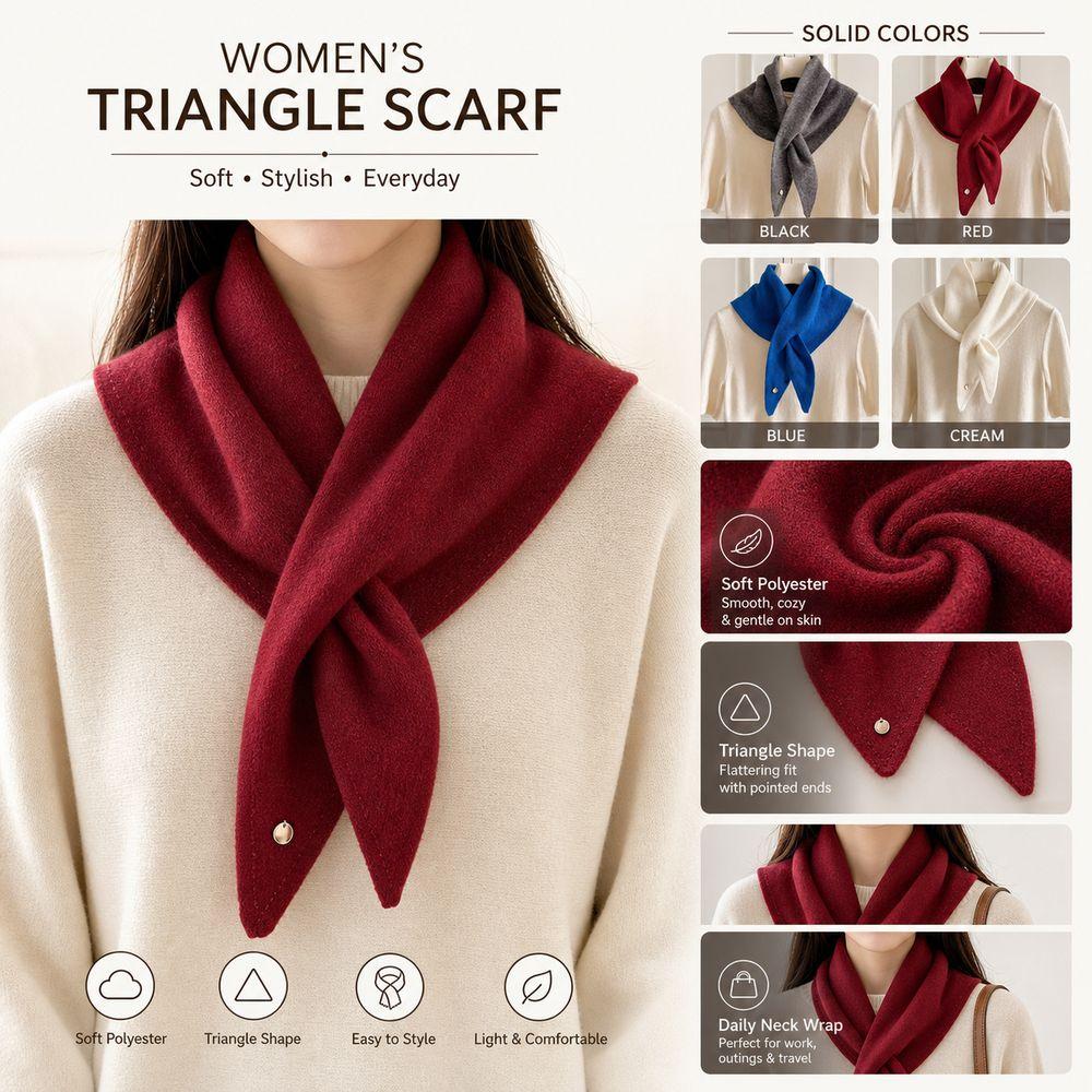 Soft Triangle Scarf Versatile Neck Kerchief New Wrap Shawl Autumn Winter