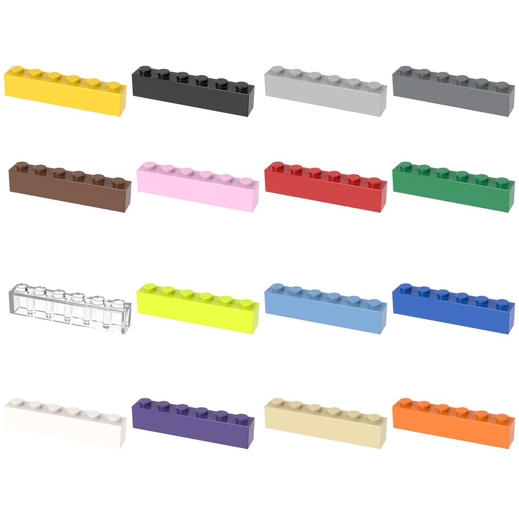 [FunBrick] 10/30/50PCS DIY Bulk Building Blocks 1x6 Dots 40pcs Thick bricks Educational Creative Part classic sets Com