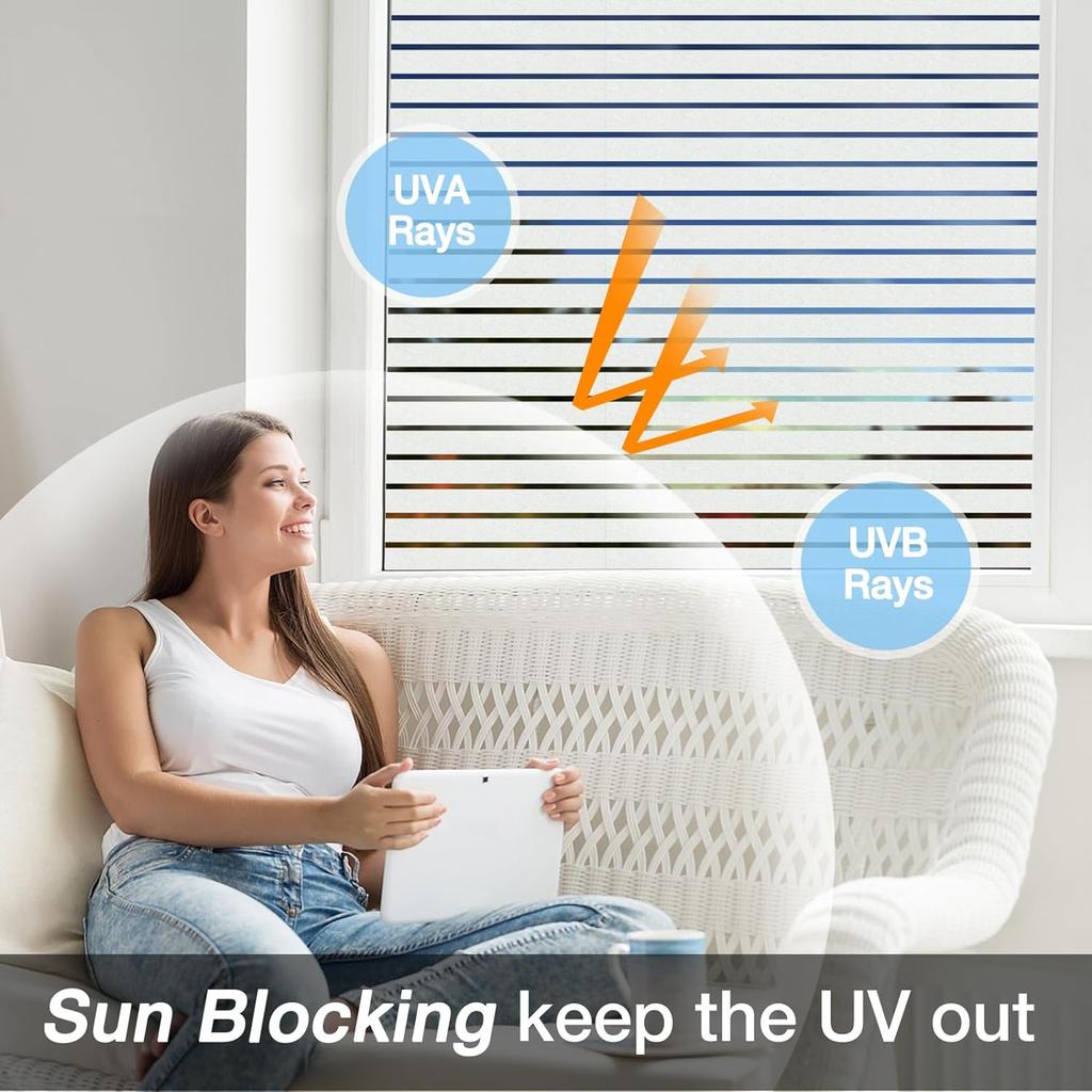 Frosted Striped Cellophane Office Partition Glass Film Balcony Decorative Window Sticker Semi-perspective Glass Film