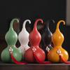 Yellow Clay Gourd Ceramic Ornament for Feng Shui: Fill Missing Corners In Southwest and Northeast, Enhance Gen Kun Palace, Balance Earth Elements.