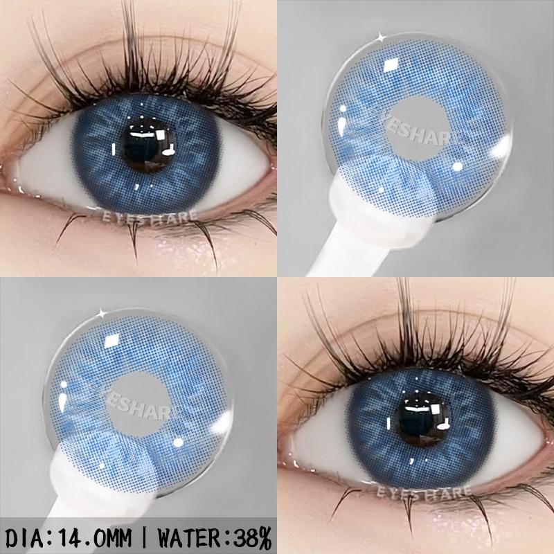 1pair Gray Color Contact Lenses For Eyes Colored Lenses Blue Lenses Natural Colorful Brown Contact Lenses Yearly Use