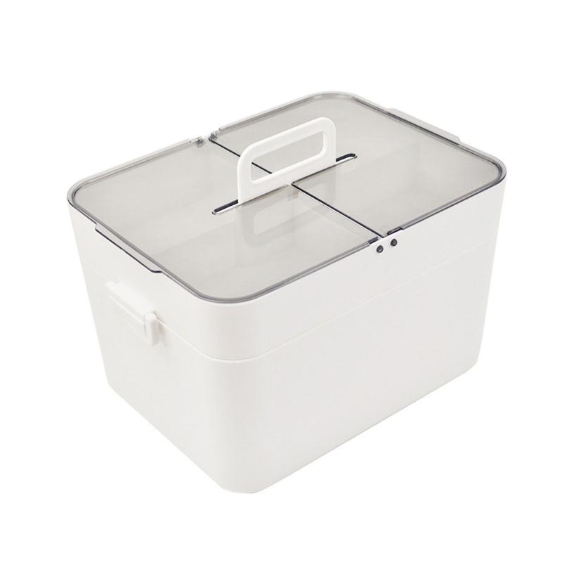 Plastic Storage Box 2 Tier Household Transparent Jewelry Necklace Earrings 1