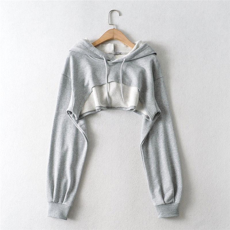 Women Solid Color Hooded Long Sleeve Hoodie Sweatshirt Fashion Ladies Streetwear Slouch Pullover Jumper Tops