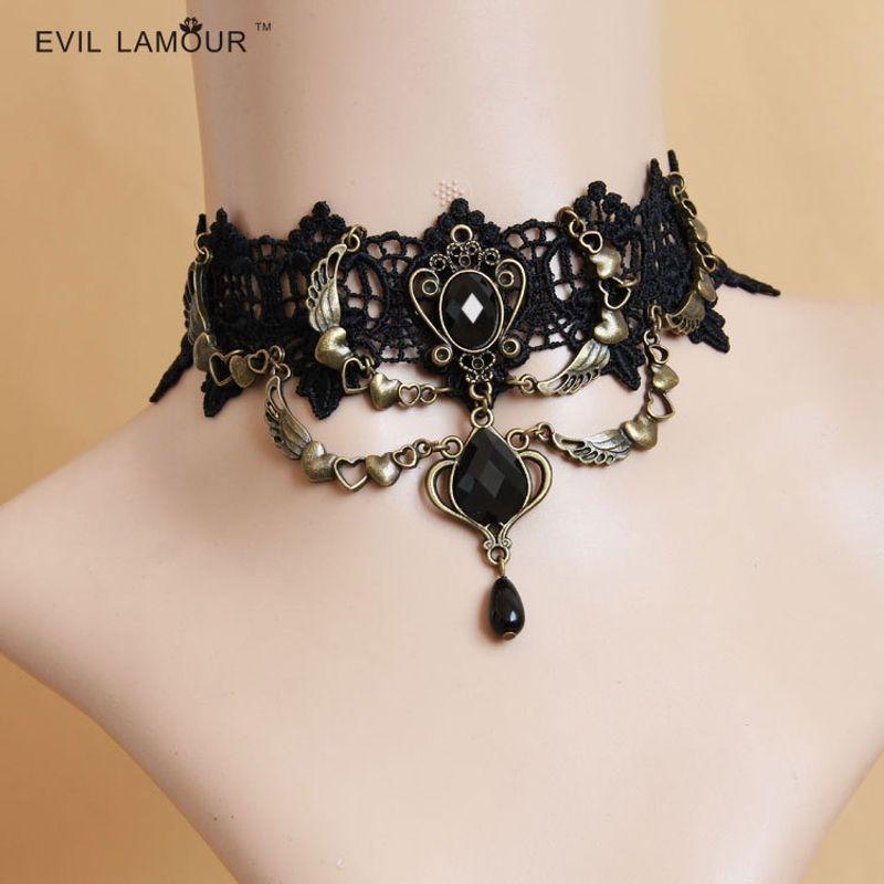 

Лолита Темное Кружево на Шею Босс Цепочка на Ключицу Necklace