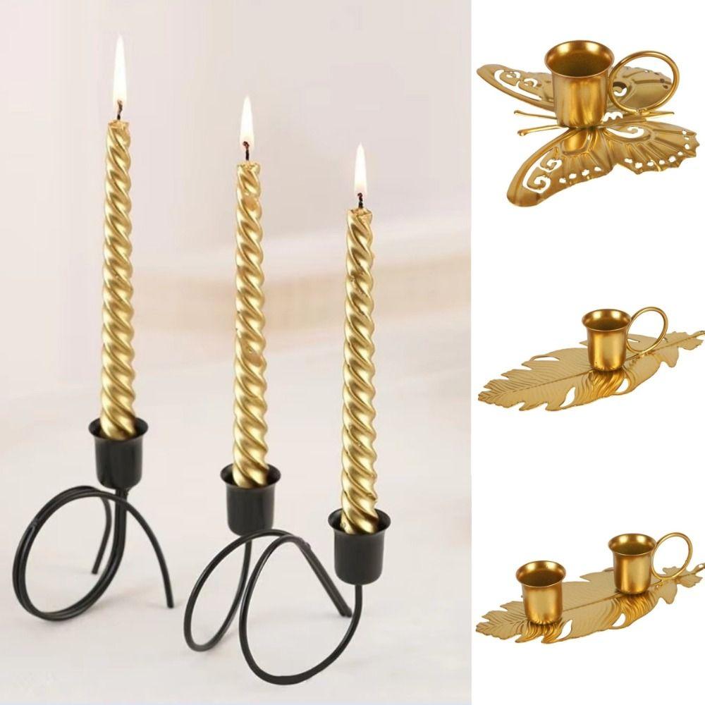 Metallljusstake Bordsdekoration Hem Bröllopsdekor Bordsljusstakar Inomhusprydnader Enkel Ljuskopp