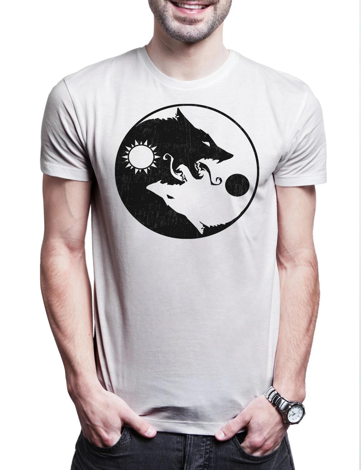 Geri Freki Yin Yang I Men s T-Shirt Fenris Valhalla Odhin Vikings Vikings L