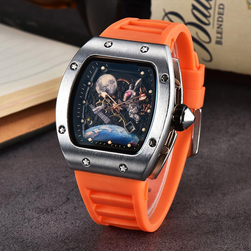 2025 New Barrel-shaped Space Astronaut Luminous Hollow Tourbillon Fashion Men's Quartz Watch