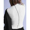 Women S Color Block Long Sleeve T Shirt Ruffled Mock Neck Slim Fit Top