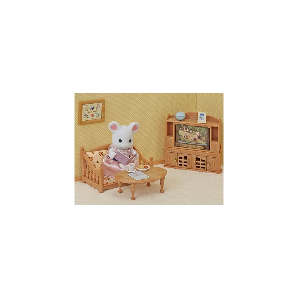 Sylvanian Families Marshmallow Mouse Mother Doll Toy for Dollhouse Ages 3 and Up