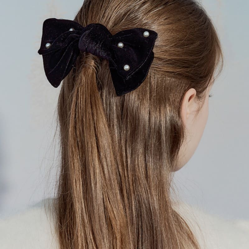 

ENGBROX venus ribbon pearl hairpin black