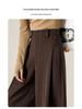 Women's Thick Woolen Autumn Pants - Soft, Casual, Loose, Straight-Leg, Slimming, Wide-Leg Design