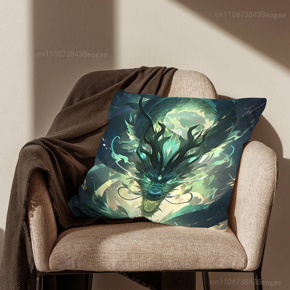 Fashion Dragon Ferocious  Pillow Case Living Room Sofa Cushion Cover Suitable For Home Bedroom Decoration And Protector