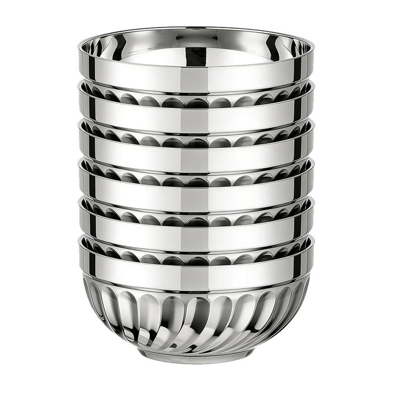 MAXCOOK 304 Stainless Steel 13CM Soup/Noodle Bowls - 6 Pack