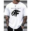 European Sizes OTF Only The Family Men'S White T-Shirt - Casual & Modern Street Style with Black Brushstroke OTF Logo Design