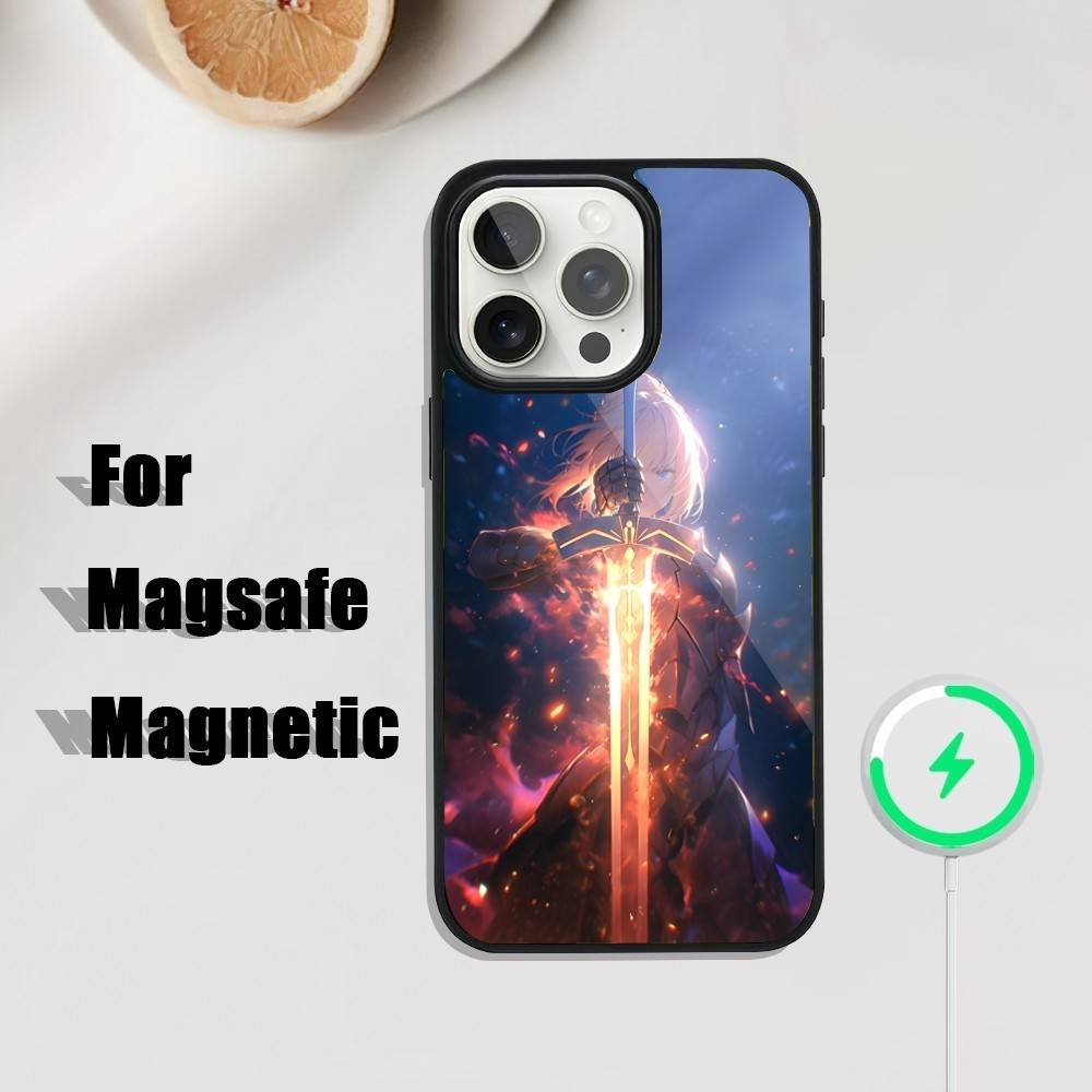 

S-Saber K-King Arthur Phone Case For iPhone 17,16,15,14,13,12,11,Pro,Max,Plus,Mini,SE4,E Magnetic Magsafe Wireless Charging iPhone17