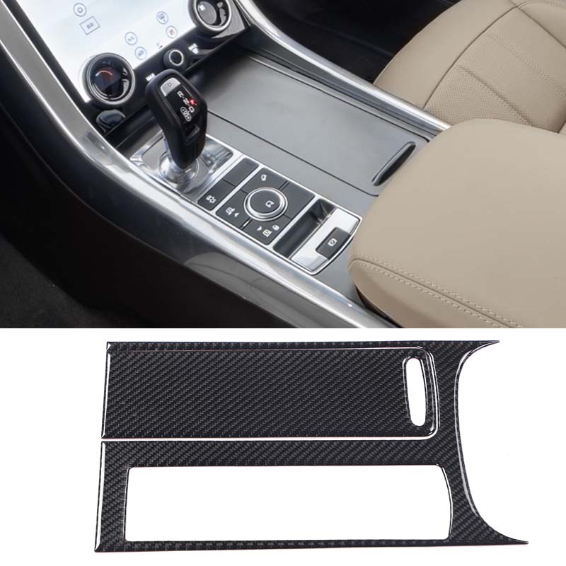 Soft Carbon Fiber Car Center Console Gear Shift Panel Cover Trim Sticker Accessories For Land Rover Range Rover Sport 2018-2022
