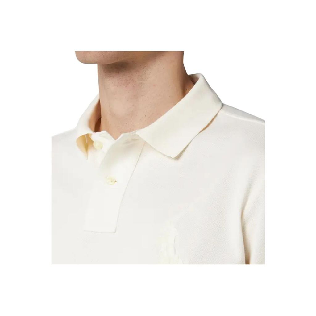 Polo Ralph Lauren Polo a Maniche Corte Aderente con Stampa Logo Uomo top Bianco Crema 710936508-005
