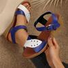 Large Size Wedge Heel Fish Mouth with Sandals Summer Metal Buckle with Light Open-toed Women's Shoes