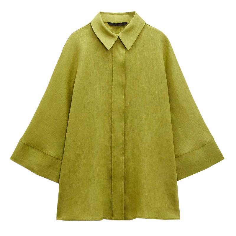 Summer New Polo Collar Stretch High Waist Pants Linen
