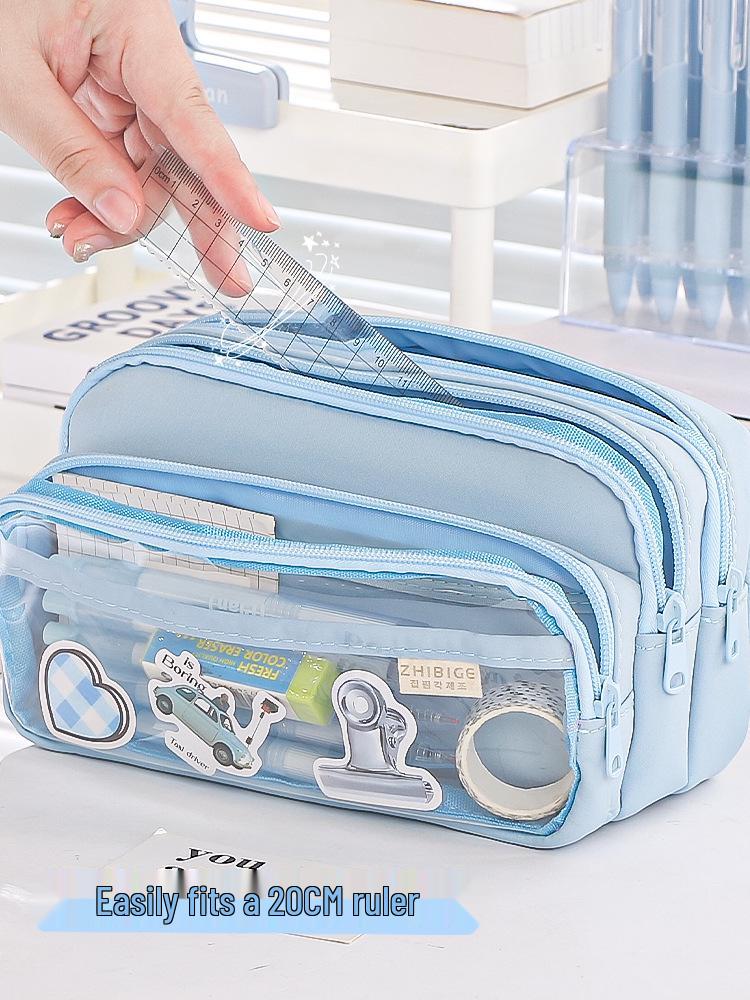 Elegant Transparent Pencil Case: High-Value, Unique Design, Large Capacity, Light Luxury Feel
