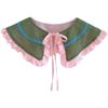 Elegant Plaid Shawl Fake Collar Women Lolita Doll Ruffle False Collar Shoulder Wrap Detachable Tie Clothing Accessories