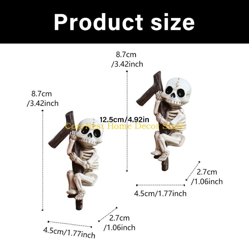 92MF Skeleton Planter Holder For Indoor Plant Halloween Garden Decoration Art 1 Pair