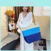 Woven Handbag With Polyester Lining And Color Blocking For Daily Travel