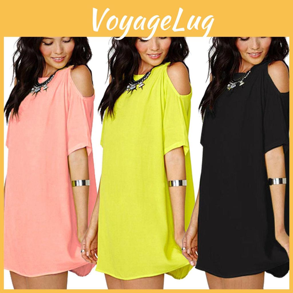 Large Size Shirt Women Shoulder Naked Silk Mousseline Summer Dress Tshirt